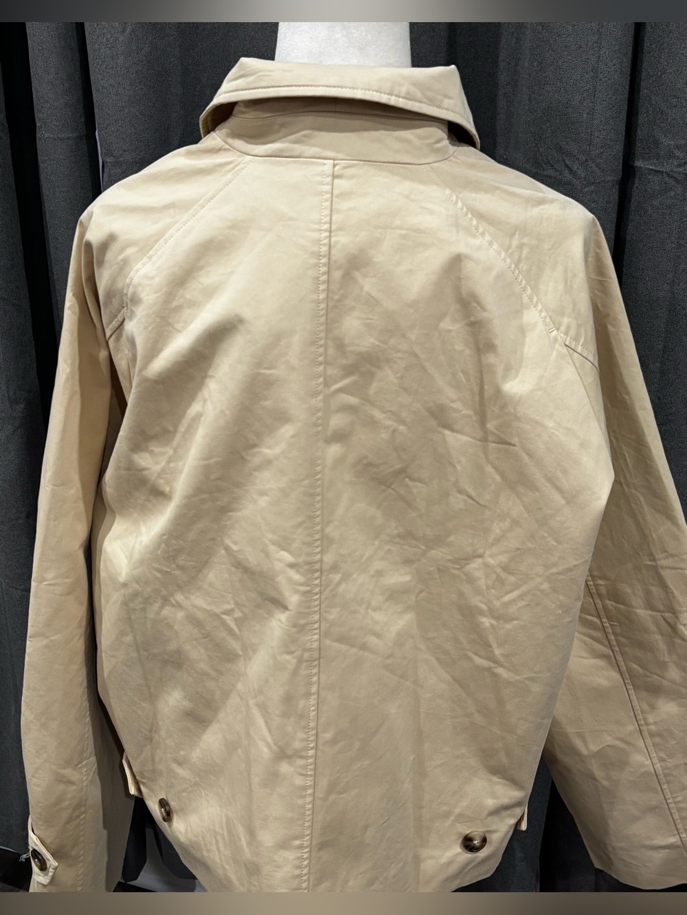 NWT Tuckernuck Khaki Drew Short Trench Coat Tan Medium Preppy Casual Boxy Cotton - Picture 10 of 16